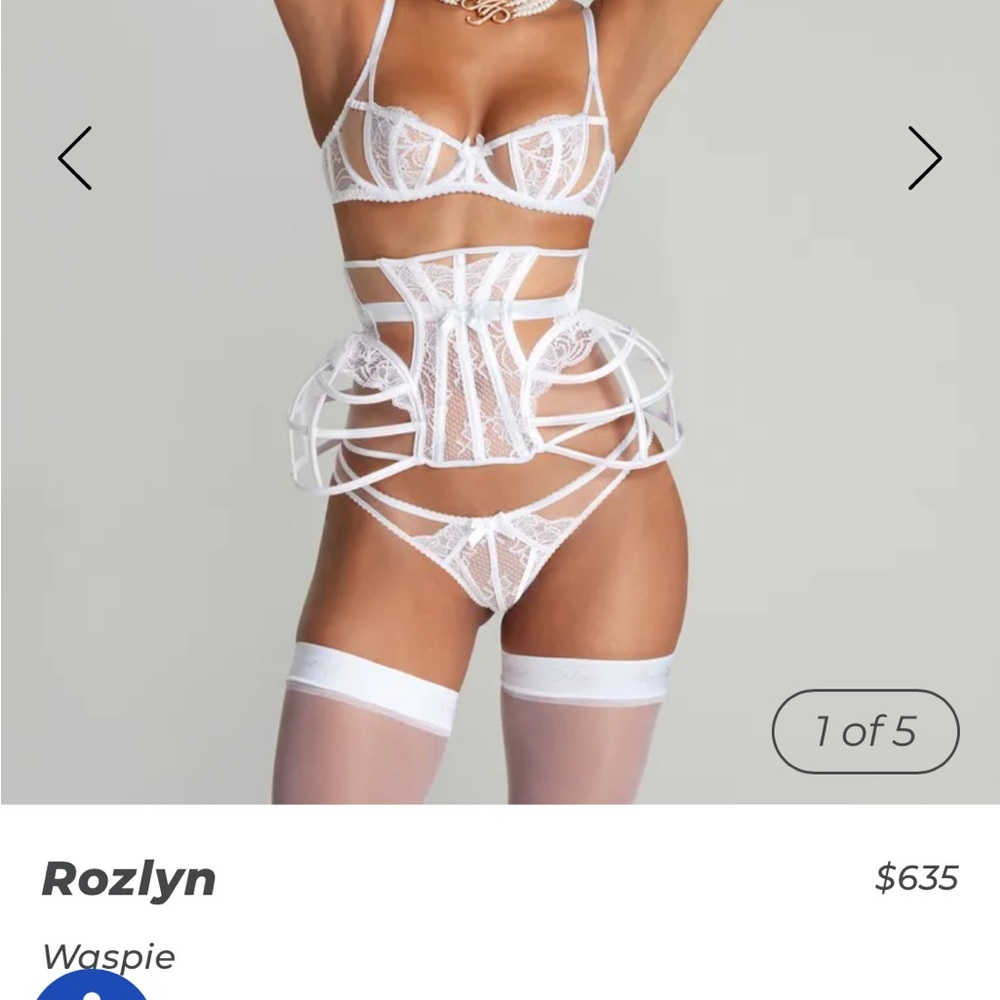 Agent Provocateur *Rozlyn* White Lace Waspie Belt- like new